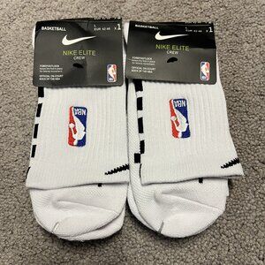 Nike Elite NBA Dri-FIT Basketball Quarter Crew Socks White 2 Pairs